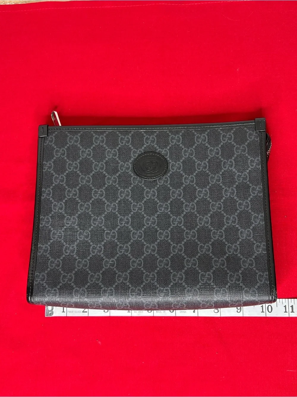 Gucci Beauty Case with Interlocking G Black GG Supreme Toiletry Pouch Leather